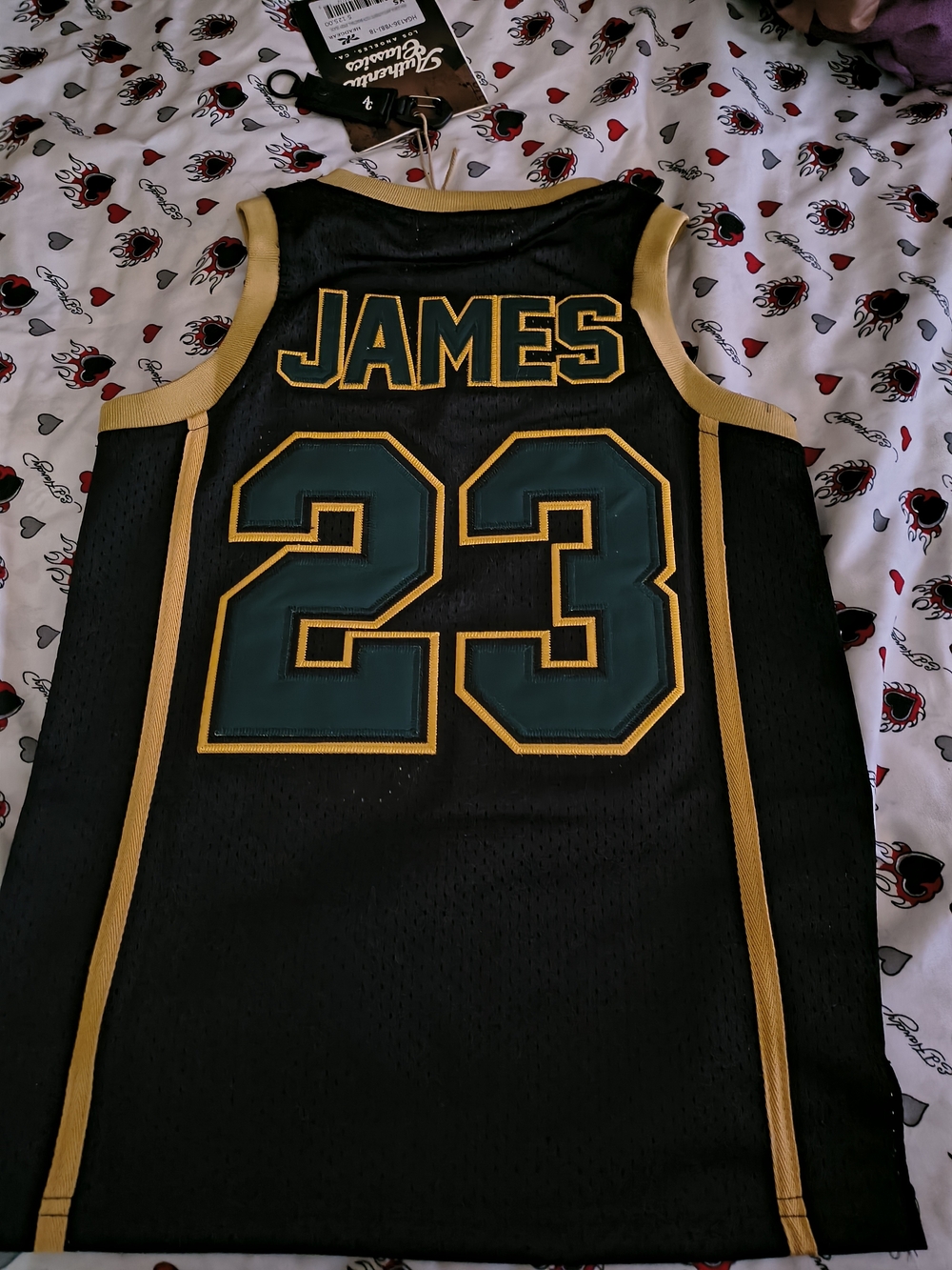 Black & Gold 'James 23' Basketball Jersey